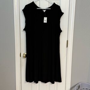 Cato Black Tank Dress with Ruffled Sleeveless Design
